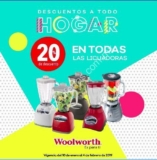 Descuentos a todo Hogar Woolworth: 20% de descuento en todas las licuadoras, planchas y cafeteras 