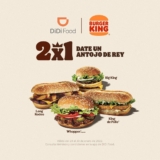 En Burger King 2×1 en King de Pollo, Whopper, Big King o Long Rodeo al pedir por Didi Food