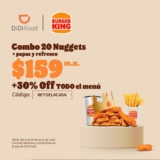 Cupón DiDi Food: 30% de descuento en todo el menú de Burger King