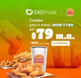 En Burger King combos desde $79 + cupón 30% de descuento adicional al pedir por Didi Food