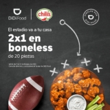 2×1 en boneless en Chilis al pedir por Didi Food esta semana