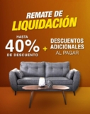 Remate de Liquidación Muebles Dico: Hasta 40% de descuento + descuentos adicionales al pagar