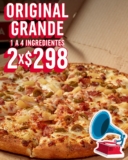 En Dominos 2 pizzas grandes de hasta 4 ingredientes por $298