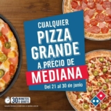 Promoción Dominos Week de pizzas grandes a precio de medianas del 21 al 30 de junio