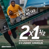 Segundo a mitad de precio en productos Under Armour en Dportenis