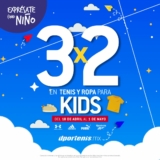 Promoción Día del Niño dportenis: 3×2 en ropa y calzado para niños