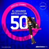 Promoción Dportenis: Segundo a mitad de precio en ropa y tenis para mujer