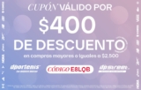Cupón de $400 de descuento en Dportenis y Dpstreet válido al 31 de mayo