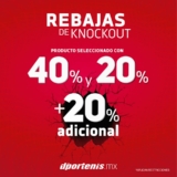 En dportenis segundas rebajas de knockout de 40% y 20% de descuento + 20% adicional