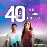 40% de descuento en el segundo artículo en Dportenis