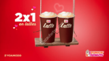 Promoción Dunkin’ Donuts de 2×1 en cafés lattes de 10 a 12pm y de 3 a 5pm