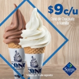 Sam’s Club: Cono de Helado por $9 al 11 de Agosto 2019