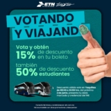 Si votas obtén un 15% de descuento en ETN Turistar de lujo