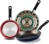 Juego de 3 sartenes de aluminio con antiadherente Ekco Hippie chic bajan de precio