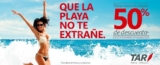 En Aerolíneas TAR 50% de descuento en vuelos a playas hoy y mañana