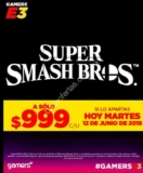 En Gamers Super Smash Bros para Nintendo Switch a $999 si lo apartas hoy martes 12 de junio