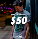 En Goliath todas las playeras a sólo $50 pesos