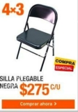 En Home Depot 4×3 en silla plegable (4 sillas por $825)