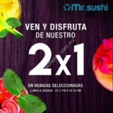 En Mr Sushi 2×1 en bebidas seleccionadas de 5:00 a 10:30 PM de lunes a sábado