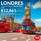 En Mundo Joven vuelo redondo a Londres a $12,861