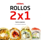 En Nikkori ahora 2×1 en rollos de lunes a jueves