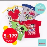 En Promoda Outlet llévate 5 playeras de Disney para niños por $199