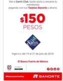 En Sams Club $150 pesos de descuento en membresías pagando con tarjetas Banorte