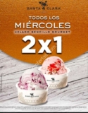 En Santa Clara 2×1 en helado sencillo gourmet los miércoles