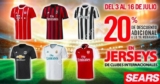 En Sears 20% de descuento adicional a lo ya rebajado en jerseys de clubes internacionales