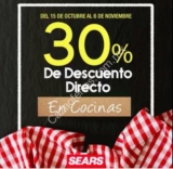 En Sears 30% de descuento directo en cocinas participantes