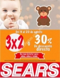 En Sears 3×2 en ropa para bebés o 30% de descuento