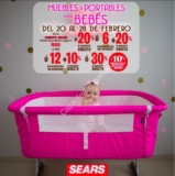 En Sears Muebles y portables para bebés con 30% de descuento directo ó meses sin intereses