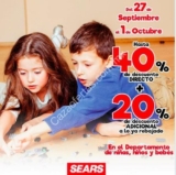 En Sears hasta 40% de descuento + 20% adicional en el departamento de niños, niñas y bebés