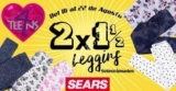 En Sears segundo a mitad de precio en leggings 4 Teens