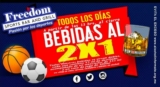 En restaurantes Freedom bebidas al 2×1 de las 13:00 horas al cierre