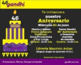 Entrada libre al Festejo de Aniversario de Gandhi hoy 21 de junio (habrá concierto, pastel de cortesía y más)