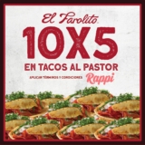 10×5 en tacos al pastor en El Farolito al pedir por Rappi