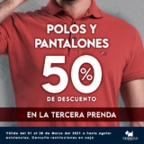 Promoción Ferrioni marzo 2021: 50% de descuento en la tercera prenda en polos y pantalones
