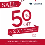 Rebajas Ferrioni: Hasta 50% de descuento ó 2×1 en mercancía seleccionada