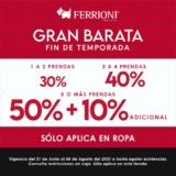 Gran Barata Ferrioni: Hasta 50% de descuento + 10% adicional