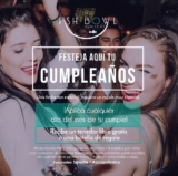 Promoción Fish Bowl cumpleañeros: tenedor libre gratis o botella de regalo cualquier día del mes de tu cumpleaños