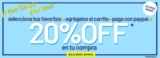 Código Forever 21 de 20% de descuento en todo al pagar con Paypal