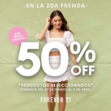 50% de descuento en la segunda prenda en Forever 21