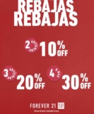 Rebajas Escalonadas Forever 21: Hasta 30% de descuento directo