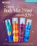 Promos octubre 2026 Fraiche: Body Mist de 250 ml a solo $59 y más durante octubre 2026