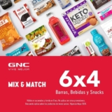 Promoción GNC Mix & Match: 6×4 en barras, bebidas y snacks