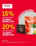 Promoción de junio GNC: Hasta 20% de descuento directo en productos para hombres
