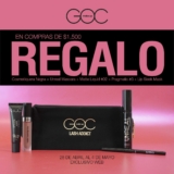 Compra $1,500 en GOC Make Up y llévate de regalo cosmetiquera + mascara + labial + bálsamo y más
