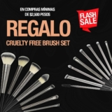 Flash Sale GOC Make Up: Llévate de regalo un set de brochas cruelty free en compras a partir de $2,500