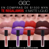 En GOC Make Up llévate 4 Matte Liquid Lipstick de regalo con tus compras en la tienda online